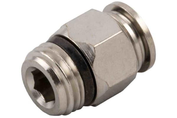 Product image for RS PRO Threaded-to-Tube Pneumatic Straight Threaded-to-Tube Adapter Uni 3/8 to Push In 10 mm, 20bar