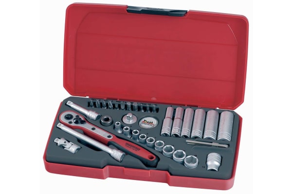 Product image for SOCKET SET 1/4IN DRIVE MM 36 PIECES