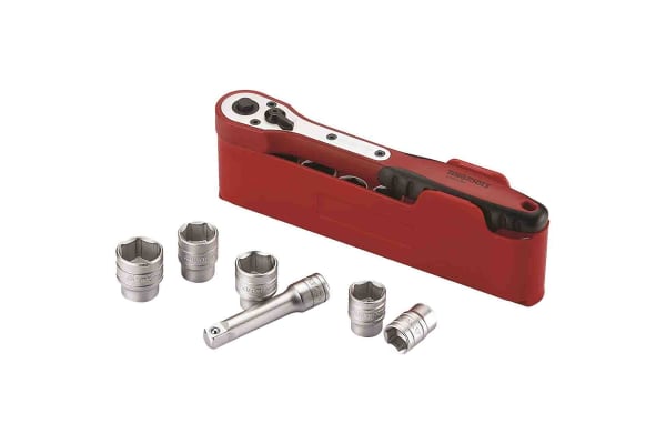 Product image for Teng Tools M3812N1 12 Piece Socket Set, 3/8 in Hexagon Drive