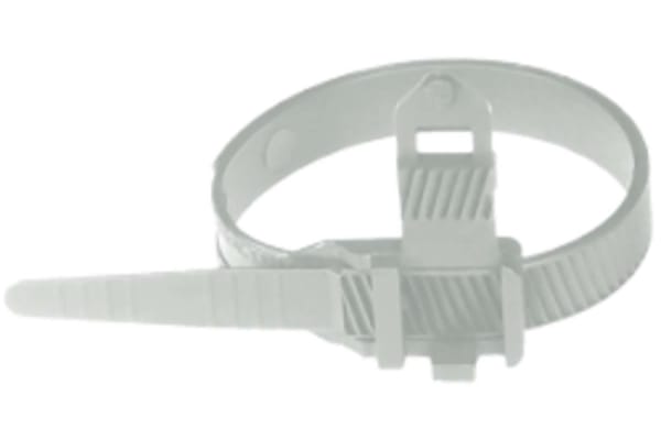 Product image for REMOVABLE WHITE NOTCHED CABLE TIES LENGH