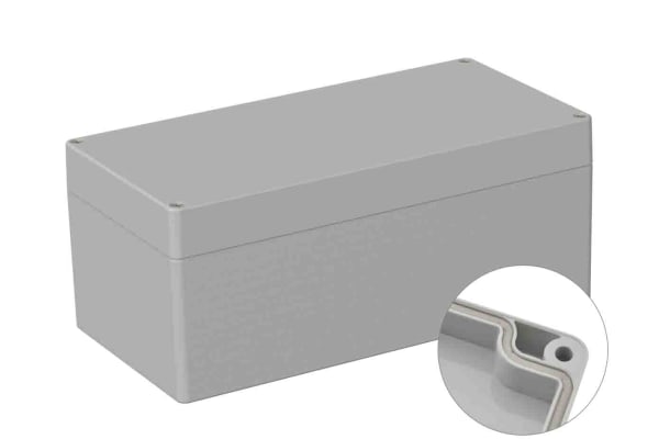 Product image for RS PRO Light Grey Polycarbonate General Purpose Enclosure, IP66, Shielded, 120 x 240.5 x 100.5mm