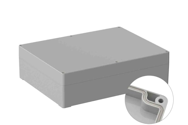 Product image for RS PRO Light Grey Polycarbonate General Purpose Enclosure, IP66, Shielded, 230 x 300 x 85mm