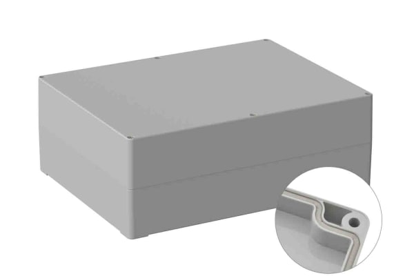 Product image for RS PRO Light Grey Polycarbonate General Purpose Enclosure, IP66, Shielded, 230 x 300 x 110mm