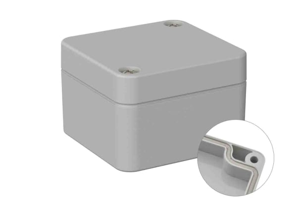 Product image for RS PRO Light Grey ABS General Purpose Enclosure, IP66, Shielded, 50 x 52 x 35mm