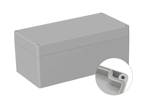 Product image for RS PRO Light Grey ABS General Purpose Enclosure, IP66, Shielded, 120 x 240.5 x 100.5mm