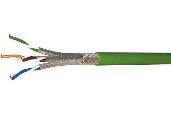 Product image for Green PUR Multipair Industrial Cable S/FTP, 100m Male RJ45