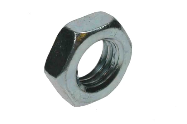 Product image for RS PRO Steel Half Hex Nut, Zinc Plated, M4