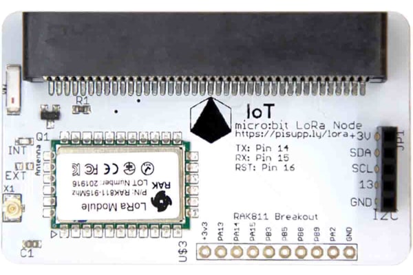 Product image for Pi Supply PIS-1130, RAK811 LoRa IoT micro:bit LoRa Node (Multi Frequency) for BBC micro:bit or other single board