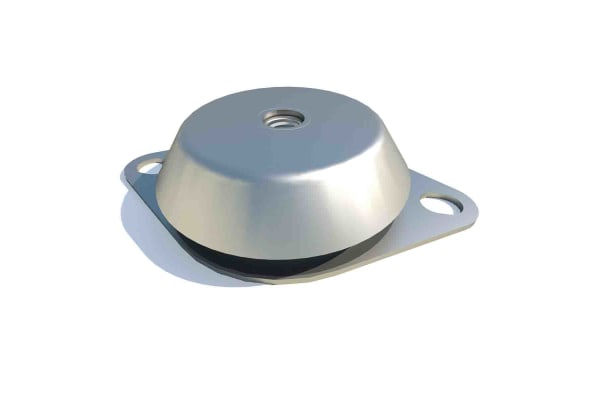 Product image for FIBET Circular M12 Zinc Plated Steel Bell Mount CCF1063812M 660daN Compression Load 106mm dia. Natural Rubber