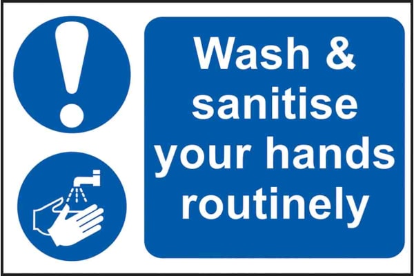 Product image for RS PRO PVC Mandatory Hygiene Sign With English Text, 300 x 200mm