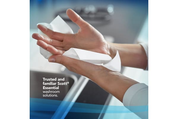 Product image for Kimberly Clark SCOTT ESSENTIAL(TM) Hand Towels Folded White 212 x 200mm Paper Towel, 5100 Sheets