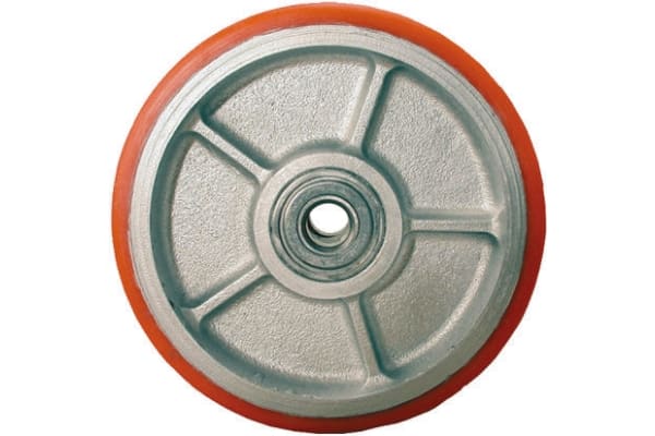 Product image for Castor,iron wheel poly tyre 200mm 1100kg