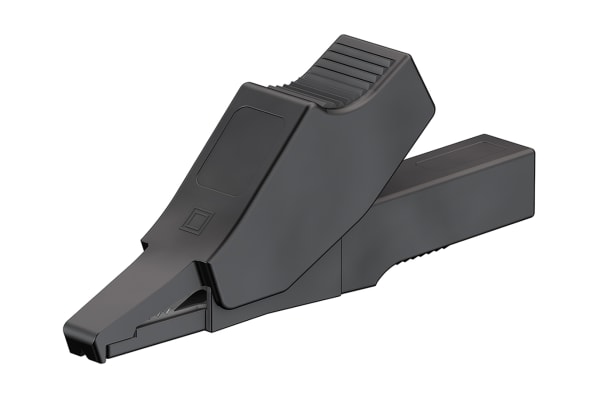 Product image for Black shrouded crocodile clip,2mm plug