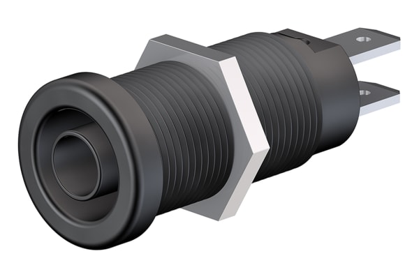 Product image for Black double contact shrouded socket,4mm