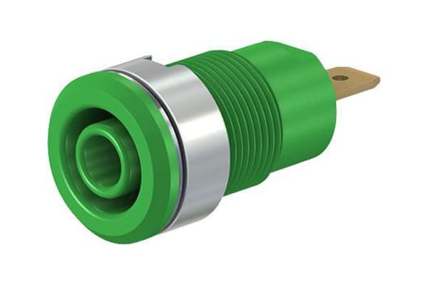 Product image for Staubli Green Female Banana Plug - Tab, 1kV