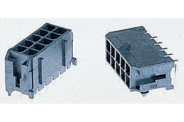 Product image for Molex, Micro-Fit 3.0, 43045, 8 Way, 2 Row, Straight PCB Header