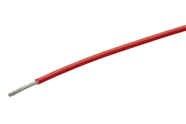 Product image for Red high temp flexlite wire,0.25sq.mm