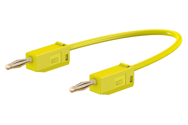 Product image for 300mm yellow standard test lead,2mm plug