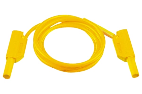 Product image for Yellow PVC shrouded stackable plug lead