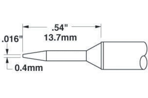 Product image for CONICAL SHARP SOLDERING TIP 0.4X13.7MM