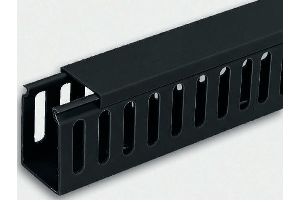 Product image for Blk PVC closed slot trunking40x40mm 2m L