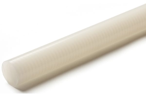 Product image for Opaque PVDF rod stock,500mm L 40mm dia