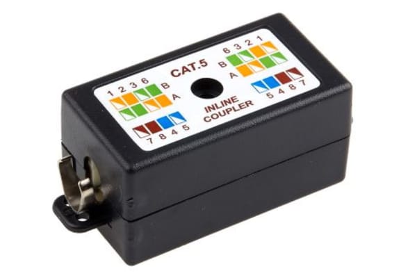 Product image for Black Cat5 in-line wiring STP box