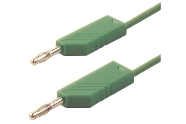 Product image for 1M GREEN MOULDED TEST LEAD,4MM PLUG