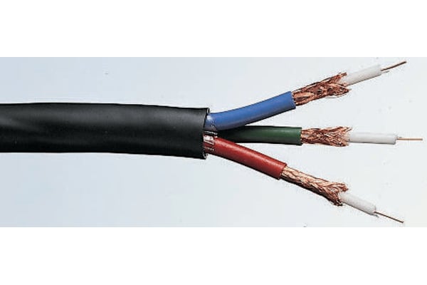 Product image for Black triple coaxial video cable 100m