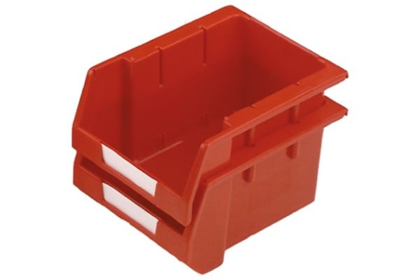 Product image for Red stack & nest bin,250x179x130mm