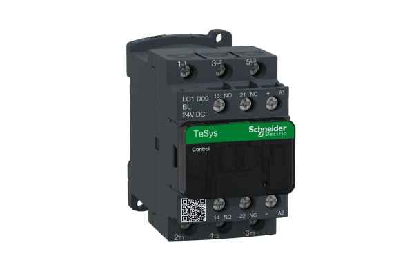 Product image for Schneider Electric TeSys D LC1D 3 Pole Contactor - 9 A, 24 V dc Coil, 3NO, 4 kW