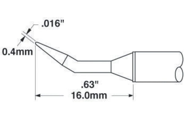 Product image for 30 DEG CONICAL TIP-MX500S STATION,0.4MM