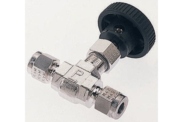 Product image for V6 series needle valve,3/8in OD 5000psi