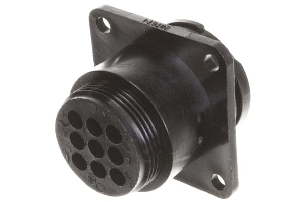 Product image for 9 way pin contact fixed receptacle,13A