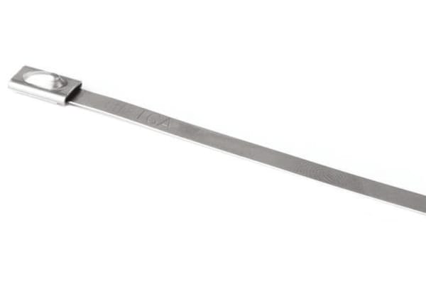 Product image for HellermannTyton, MBT14SS-304 Series Metallic 304 Stainless Steel Roller Ball Cable Tie, 362mm x 4.6 mm