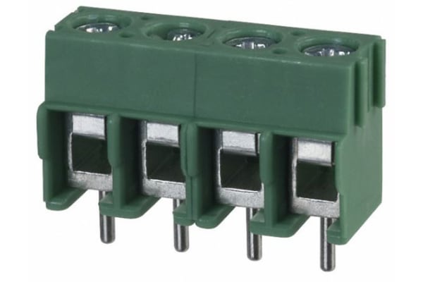 Product image for 4 WAY SCREW TERMINAL BLOCK 5MM PITCH