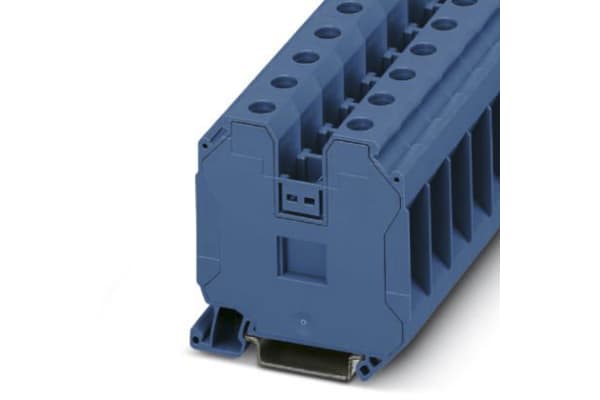 Product image for 35mm screw terminal block, 15to0awg,blue