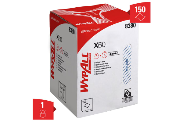 Product image for WYPALL X60 MULTIBOX - 150 BLUE WIPERS.