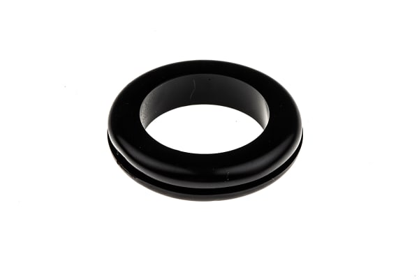 Product image for RS PRO Black PVC 32mm Round Cable Grommet for Maximum of 25mm Cable Dia.