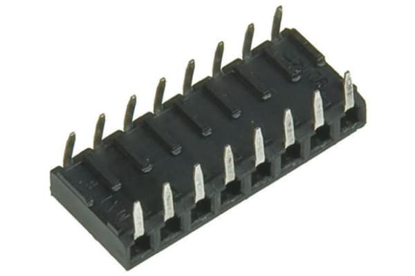 Product image for CONNECTOR 2.54MM PCB, SINGLE ROW, RA,4W