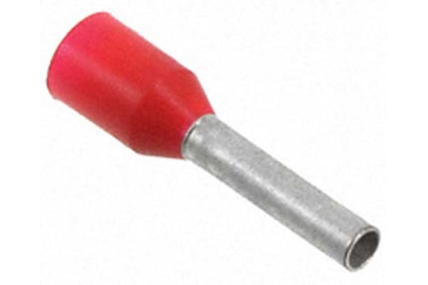 Product image for Crimp,tubular end sleeve,red,1.00mm2