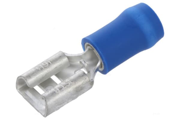 Product image for CRIMP TERM FEMALE BLUE 250 FOR 0.8 TAB