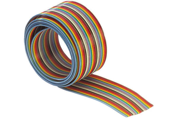 Product image for Colour coded flat cable 16-way 30.4m