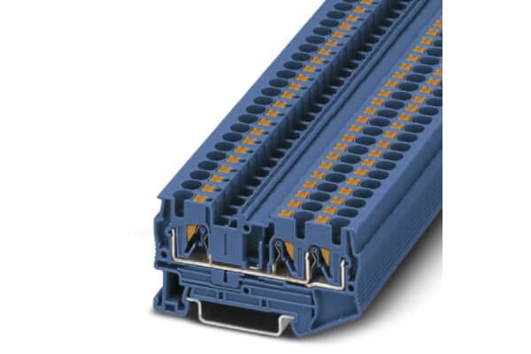 Product image for 4MM FEED THROUGH TERMINAL 3 WIRE-BLUE