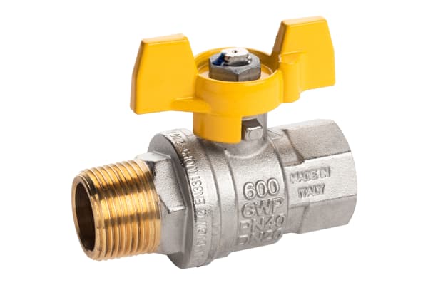 Product image for Gas T handle gas valve 1/2in M-F