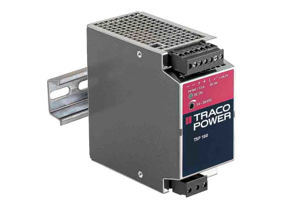 Product image for DIN Rail PSU, 24Vdc, 7.5A, 180W