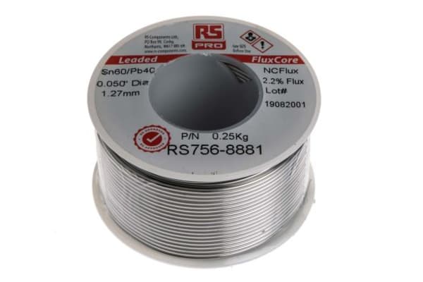 Product image for RS PRO 1.27mm Wire Lead solder, +183°C Melting Point