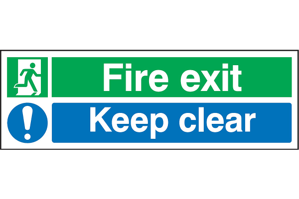 Product image for PP SIGN 'FIRE EXIT KEEP CLEAR',150X450MM