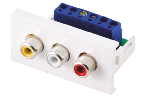 Product image for 3 X PHONO TO SCREW TERMINAL 45 X 25