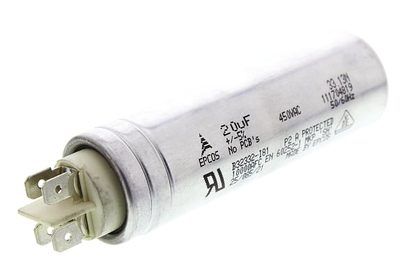 Product image for B32332 MOTOR RUN CAPACITOR 20UF 450V